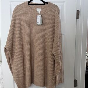 H&M Women's Ribbed Tan Sweater